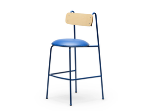 LENA SG-75 - Painted metal high stool with eco-leather integrated cushion and back _ CHAIRS & MORE